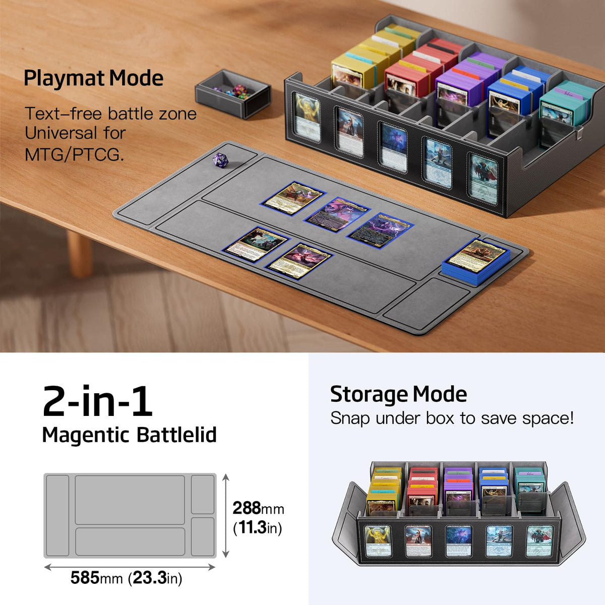 MORCCO 50-dividers enable color, rarity, or deck sorting.