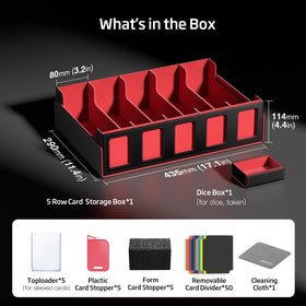 MORCCO display windows and magnetic lid for quick card access during games.