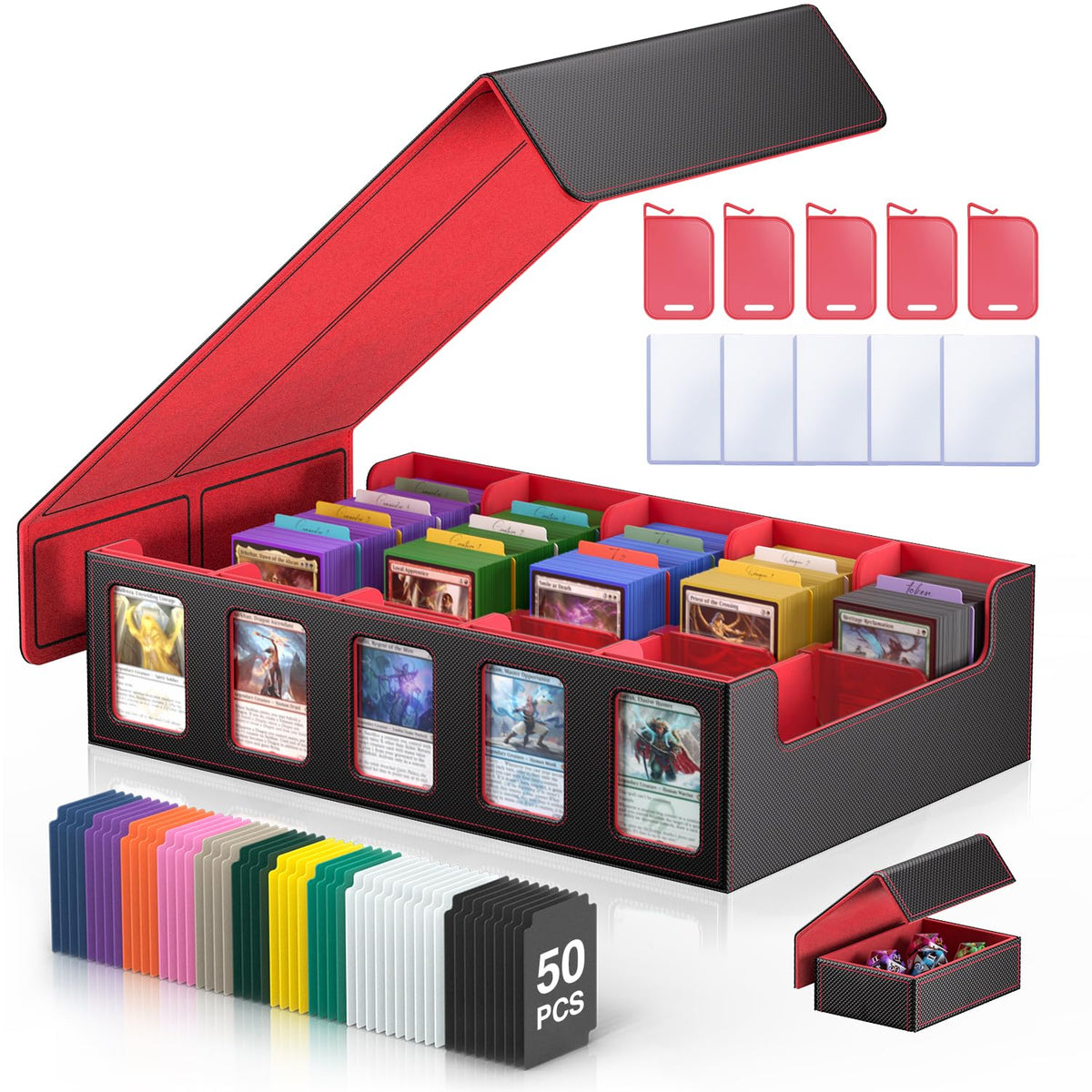 MORCCO 5-row storage box with high capacity for MTG collections.