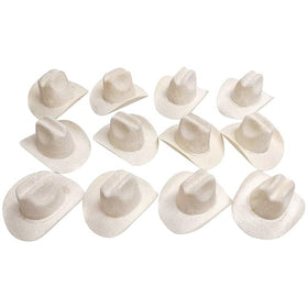 More Fiesta 12 mini cowboy hats front view, perfect party decor and festive flair.