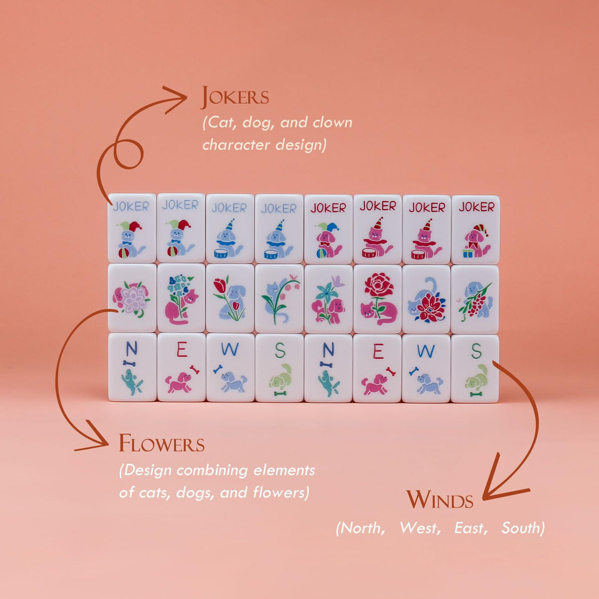 Morihaza 4-piece Mahjong cards included for a complete game