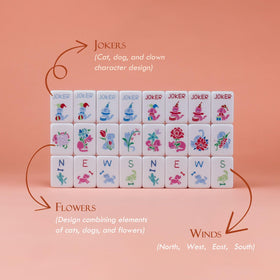 Morihaza 4-piece Mahjong cards included for a complete game