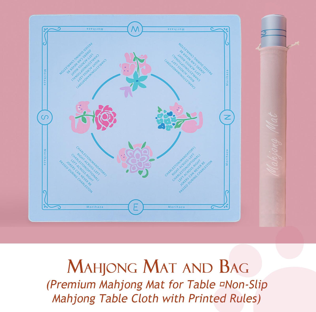 Canvas bag and Mahjong mat from Morihaza travel set for easy transport