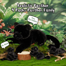 MorisMos panther cubs inside belly design for imaginative mothering play