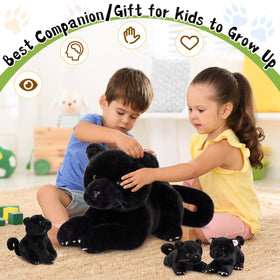 MorisMos panther plush fabric detail and stitching for durability