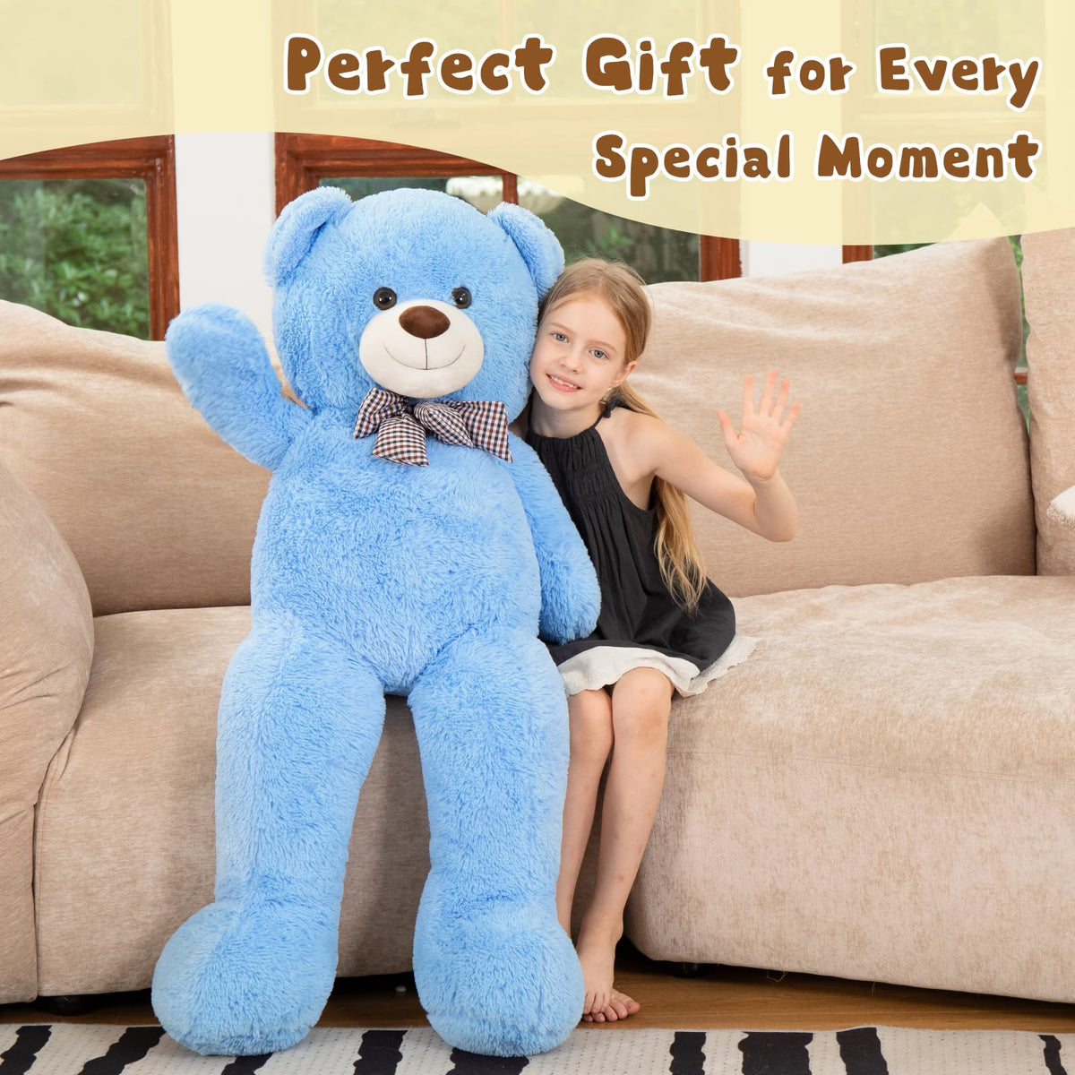 Moris-Mos bow-tie giant teddy blue box reveal signals special gift