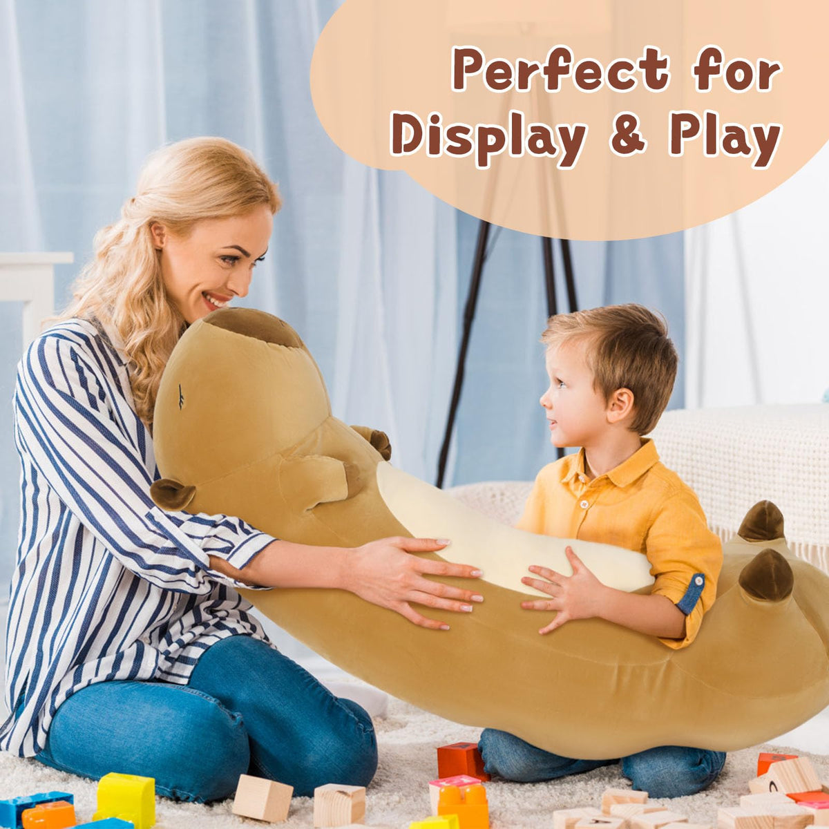 MorisMos capybara pillow backrest cuddle; perfect for watching TV or reading in bed.