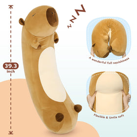 MorisMos capybara plush face-dorky-look; soft decorative cuddle for kids and adults.