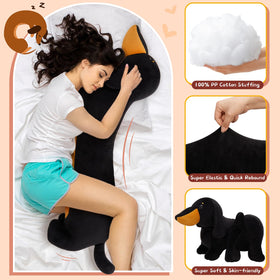 Moris-Mos dachshund plush on a sofa as cute decor