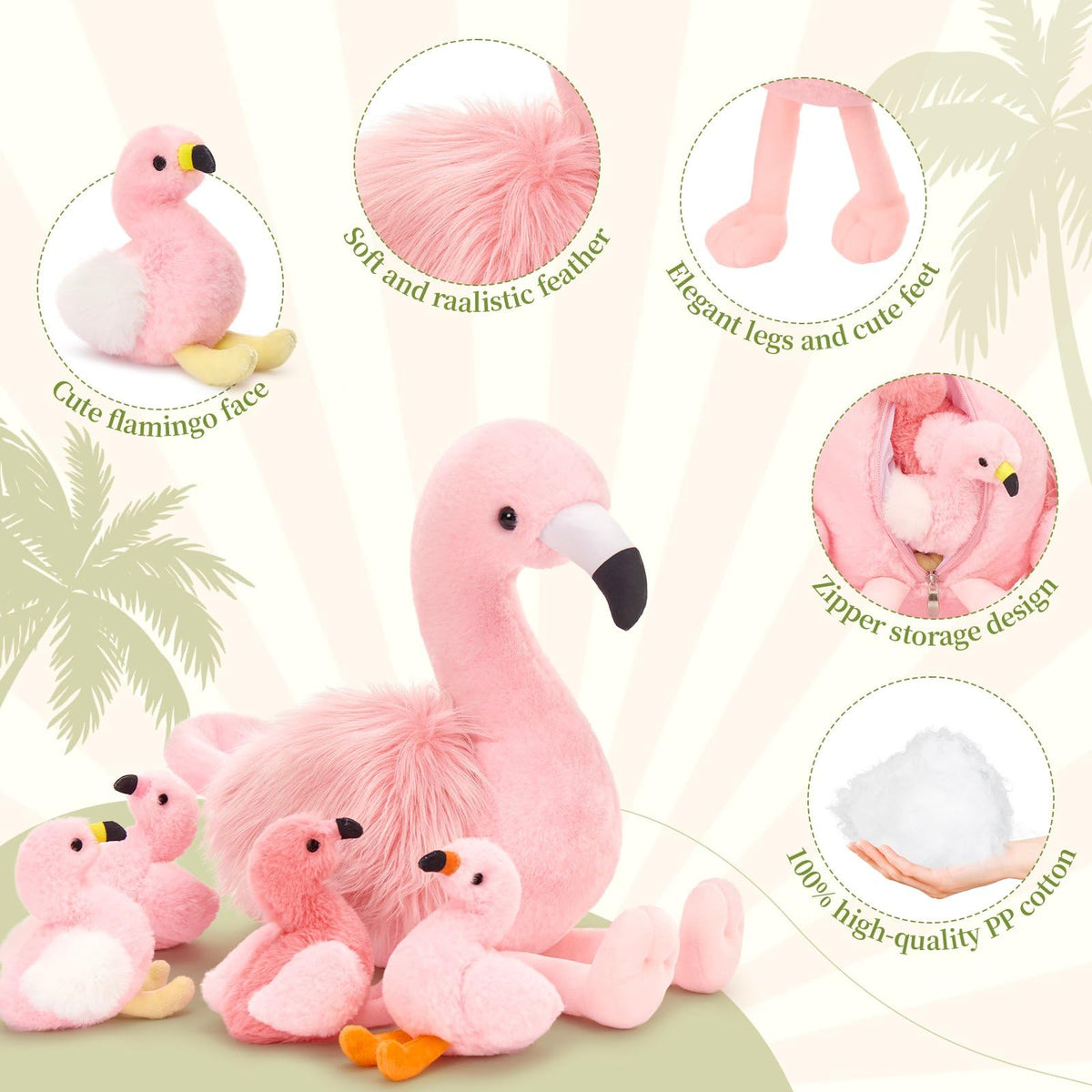 MorisMos pink flamingo enhances nursery or party decor.