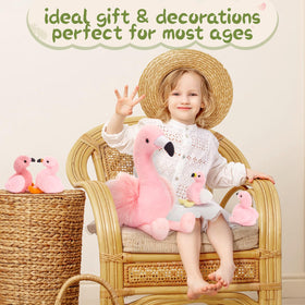 MorisMos flamingo decor doubles as a cuddly pillow and gift.