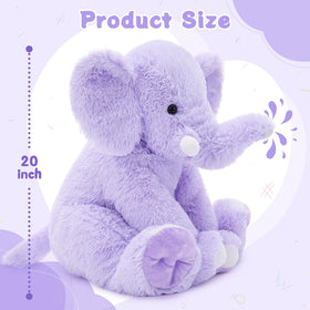 MorisMos large purple elephant plush side view, ideal for imaginative safari adventures.