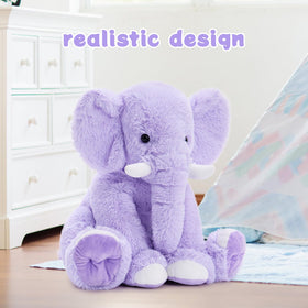 MorisMos large purple elephant plush snuggle, cloud-like stuffing stays comfy at night.