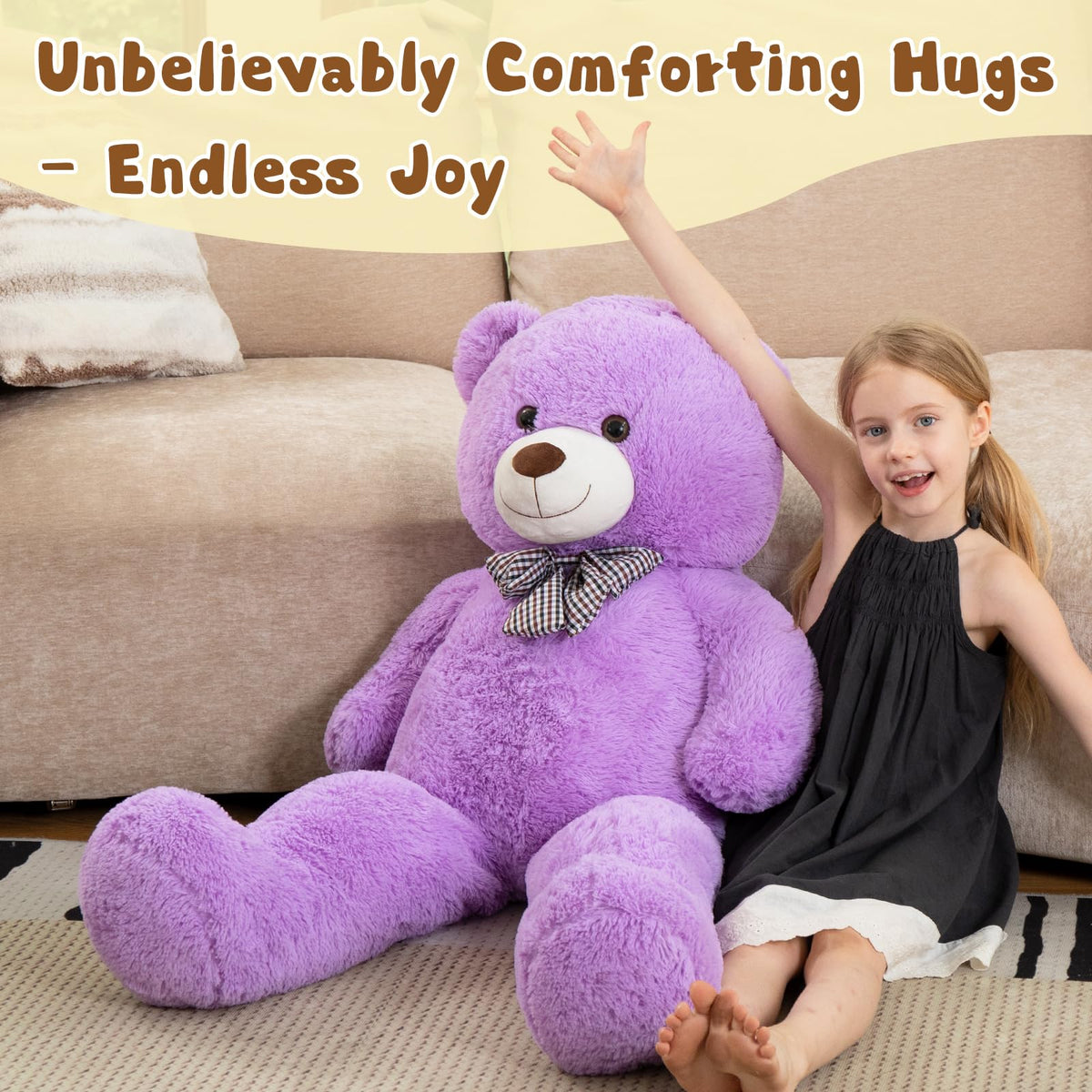 MorisMos violet bear in a ready-to-gift package for baby showers