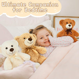 MorisMos teddy bears neutral color palette complements farmhouse or minimalist styles