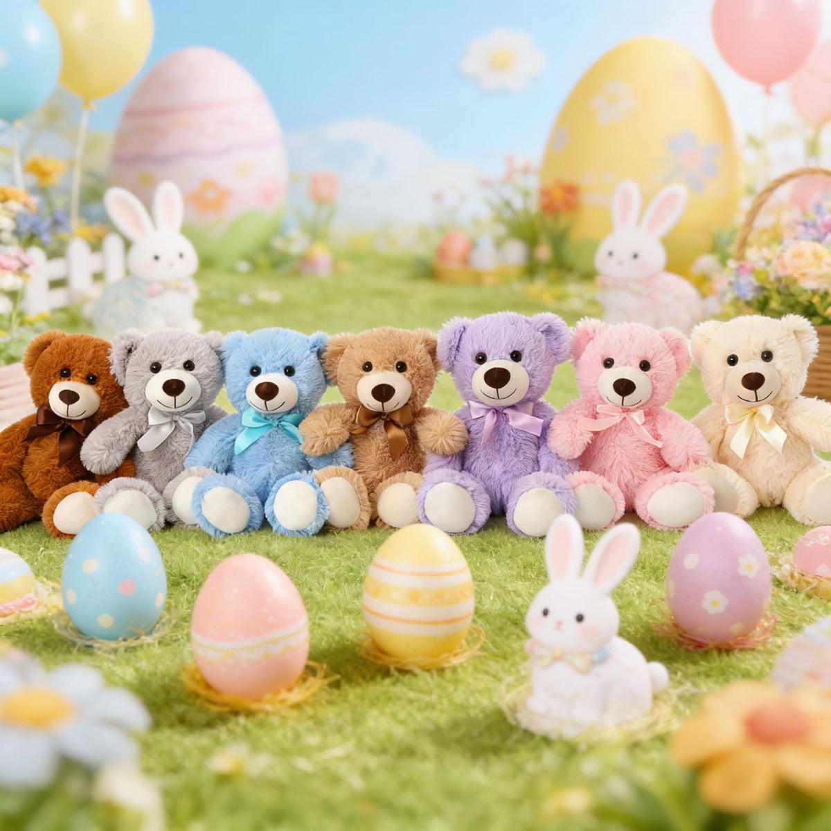 MorisMos 14-inch teddy bear plush with soft fabric for comforting hugs.
