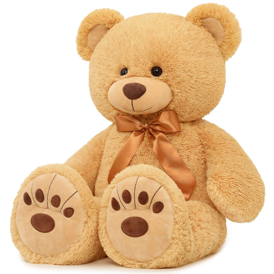 MorisMos 36in giant teddy bear face with a friendly smile for comforting hugs.