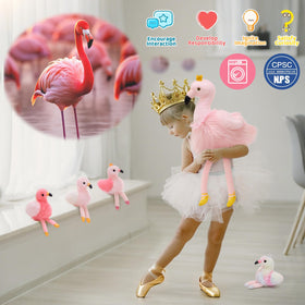 MorisMos ballet slippers on flamingos playful dancing detail