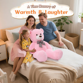 Butter-soft pink fur covers the giant MorisMos bear