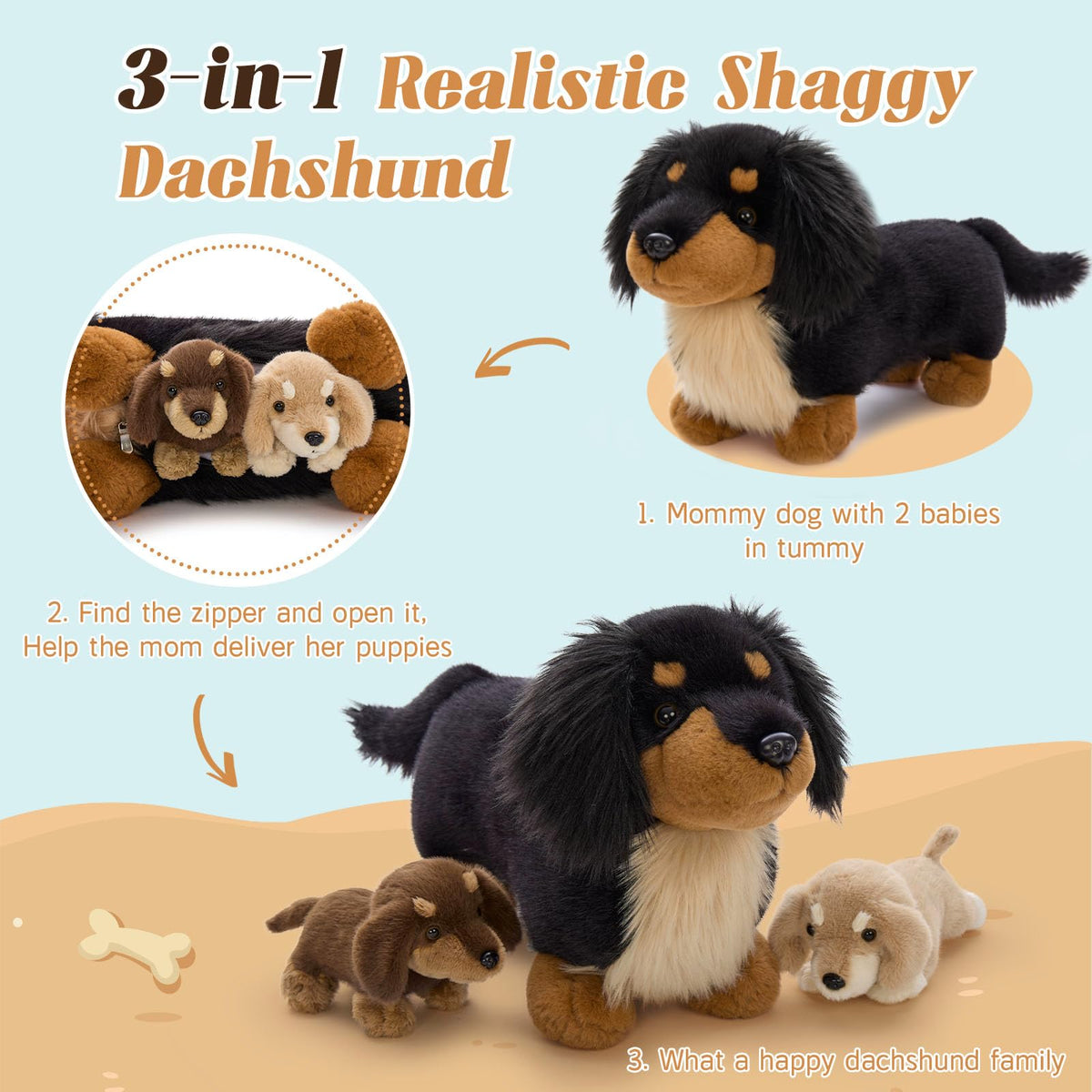 MorisMos dachshund longhair eyes and nose detail for realism