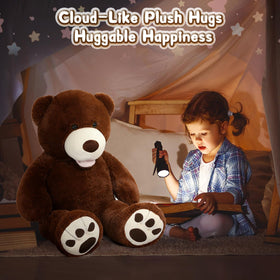 MorisMos dark brown teddy bear adds warm decor and comforting companionship.