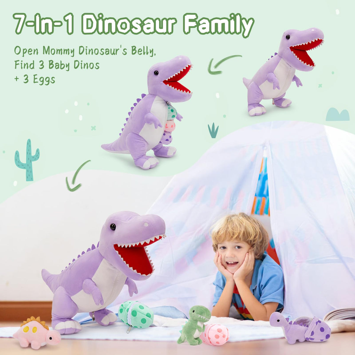 MorisMos pink Stegosaurus baby plush for storytelling joy