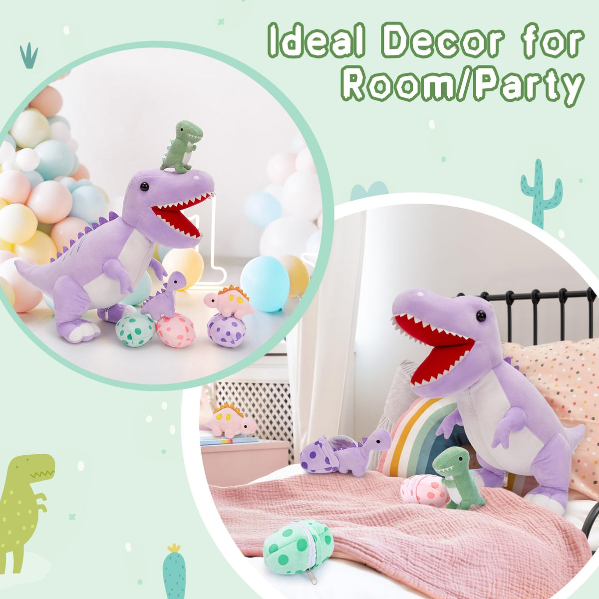 MorisMos travel-friendly dino plush doubles as a soft pillow