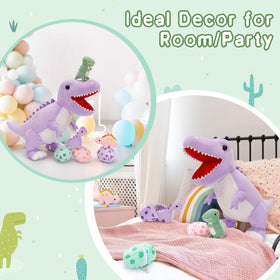MorisMos travel-friendly dino plush doubles as a soft pillow