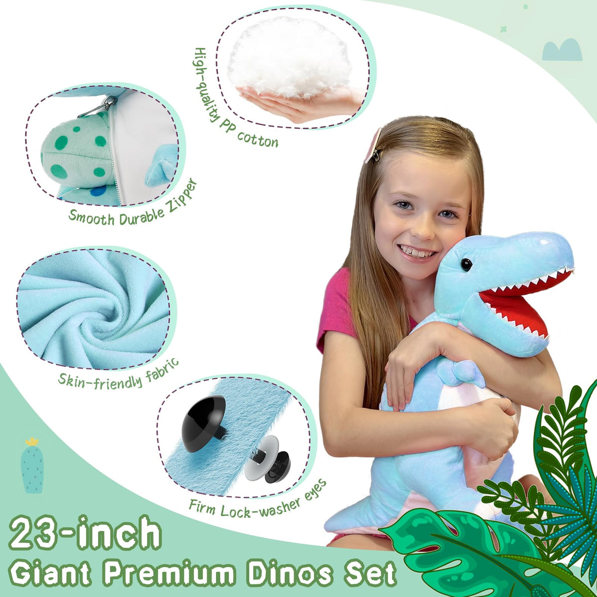 MorisMos dinosaur soft fabric plush for cozy hugs and screen-free fun