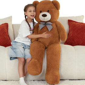 MorisMos giant brown teddy bear 47-inch plush for cozy hugs.