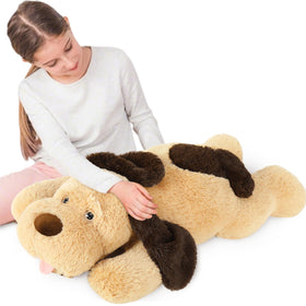 MorisMos giant brown dog plush 31-inch for cozy lounging