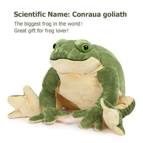 MorisMos giant frog side view highlights cuddly texture ideal for comforting hugs
