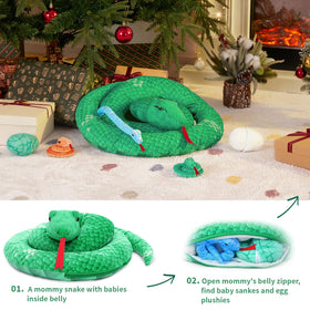 MorisMos giant snake pillow-use provides a soft, cozy cuddle on sofa.