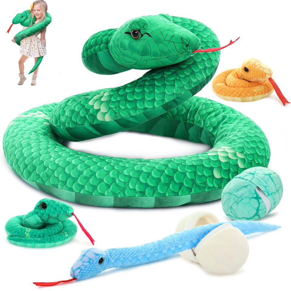 MorisMos giant snake with babies inside belly offers dramatic cuddle play opportunities.