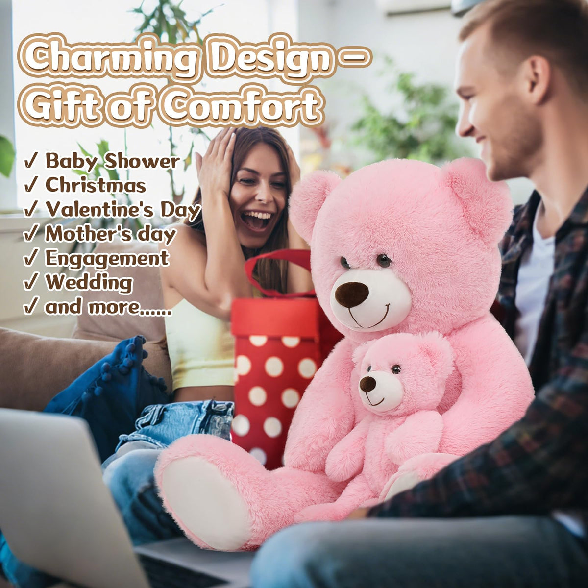 MorisMos teddy bear with reinforced stitching for lasting hugs and play.