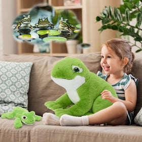 MorisMos green frog family baby2 plush perfect for storytelling and gentle companionship