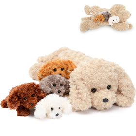MorisMos Labradoodle Mommy doll with puppies pocket, cozy cuddle for imaginative play.