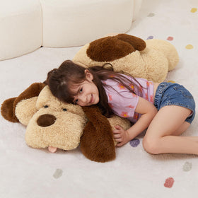 MorisMos large stuffed dog plush with sleepy eyes for a gentle vibe.