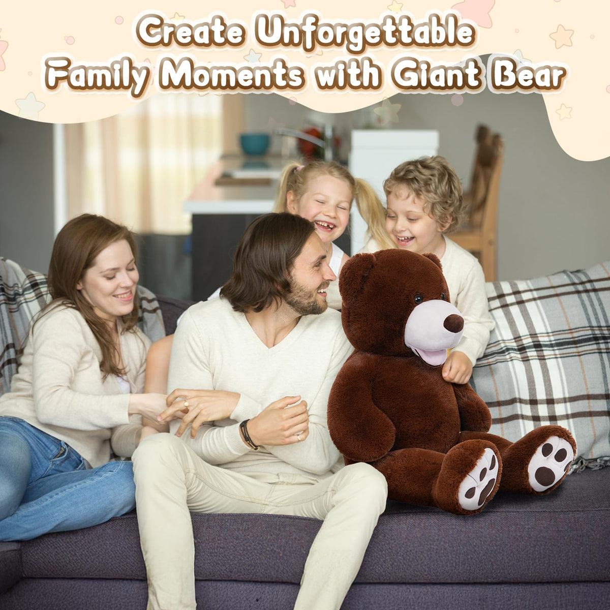 MorisMos large teddy bear makes a thoughtful gift for birthdays and celebrations.