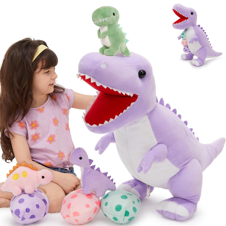 MorisMos mommy T-Rex belly unzip for imaginative play and surprises