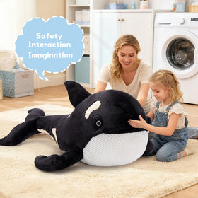 MorisMos orca plush large size doubles as a comfy pillow.