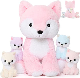 MorisMos pink fox main portrait plush ideal for cuddling and display