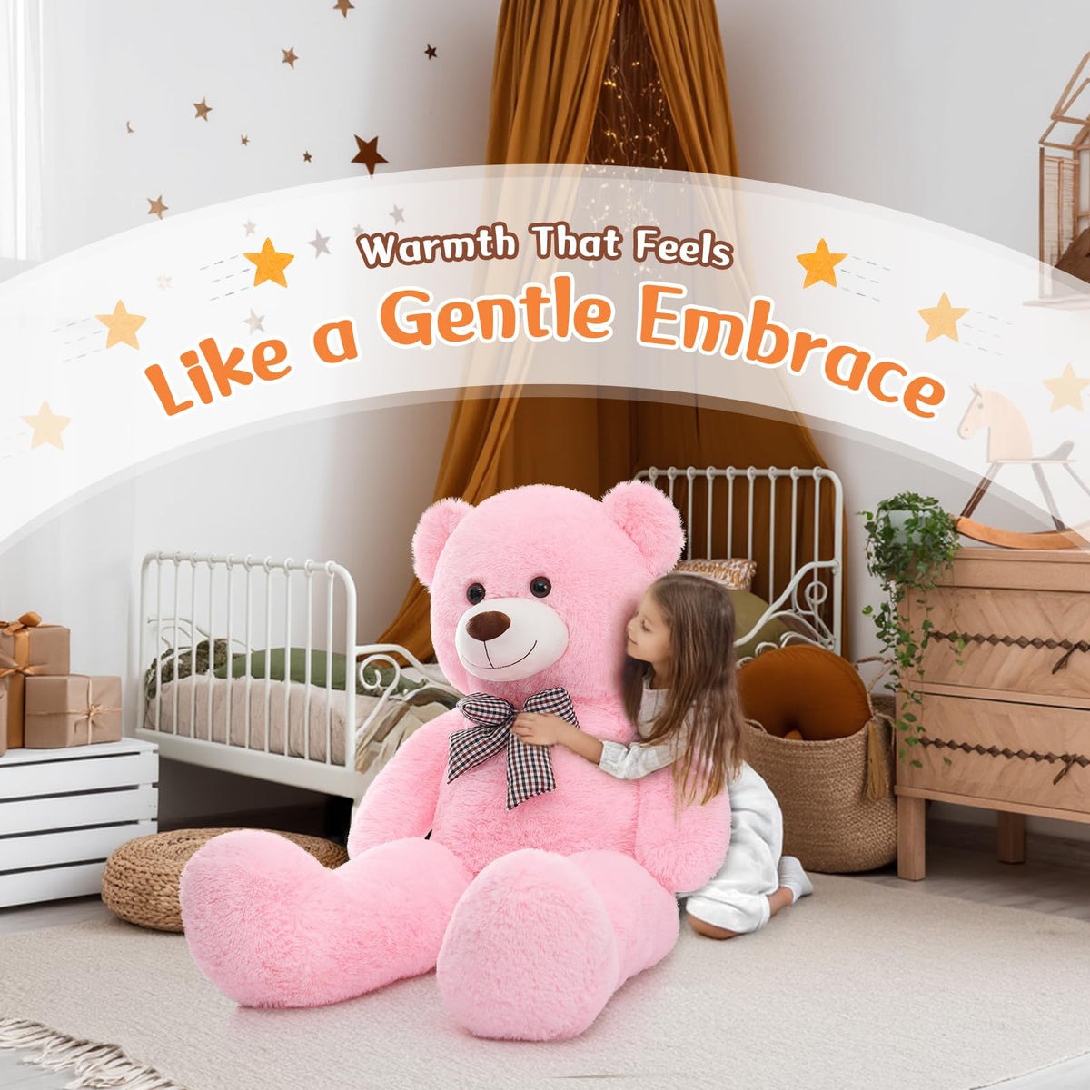 MorisMos pink teddy bear as a thoughtful couple gift for love and connection.