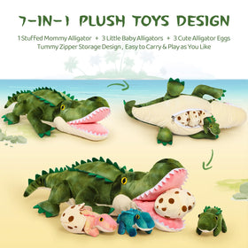 MorisMos plush baby alligator with sibling; inviting for storytelling