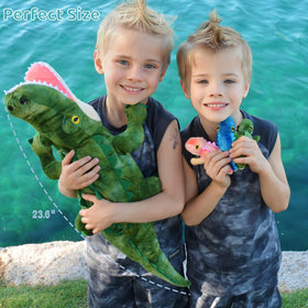 MorisMos plush baby alligator; compact, kid-friendly size for play