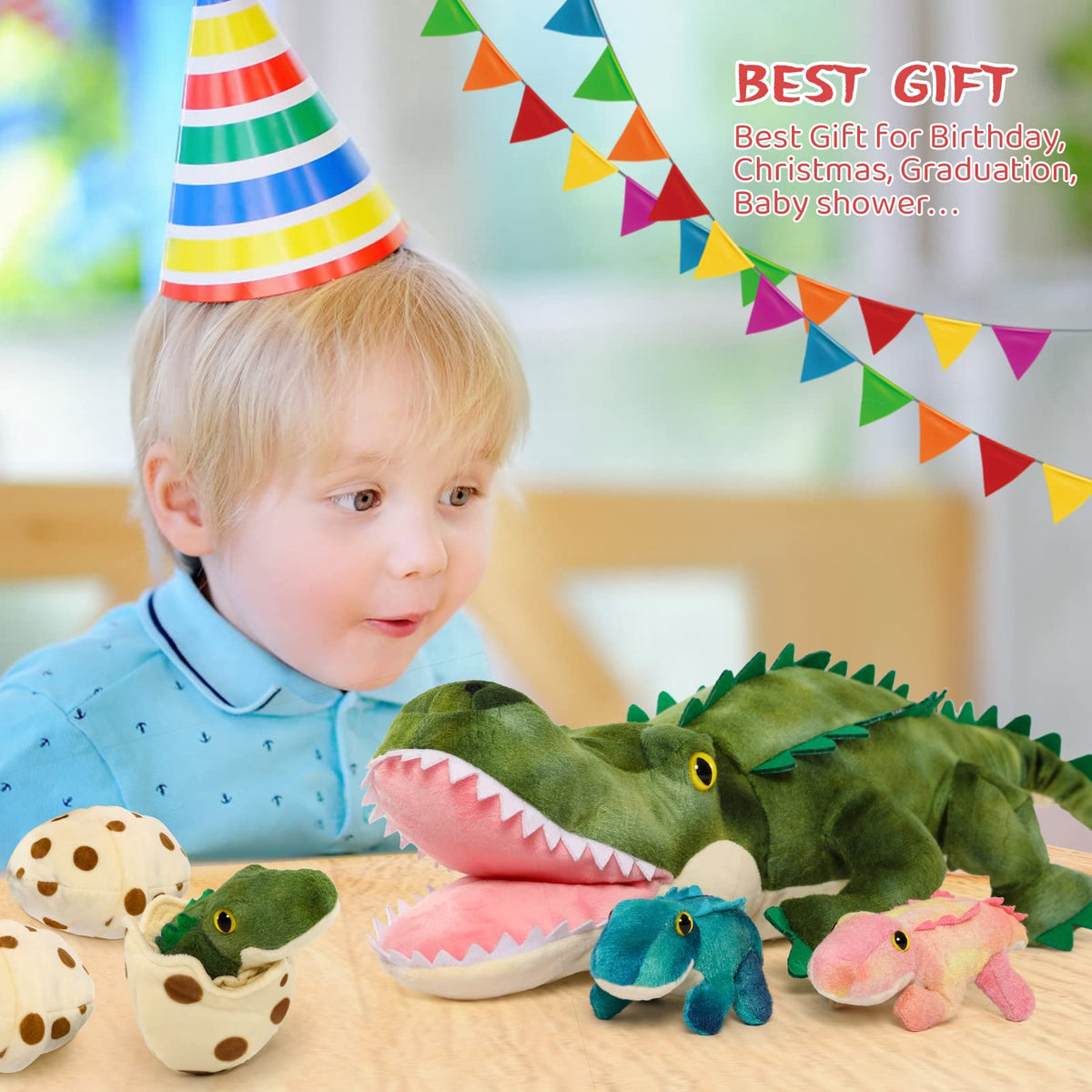 MorisMos plush alligator care and washing; easy to clean and maintain