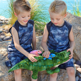 MorisMos plush crocodile eggs; three-pack for hatch-and-find games