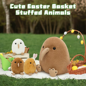 MorisMos kiwi baby white plush companion for pretend zoo adventures.