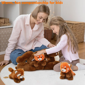 MorisMos red panda pillow and playmate supports imaginative rest and fun.