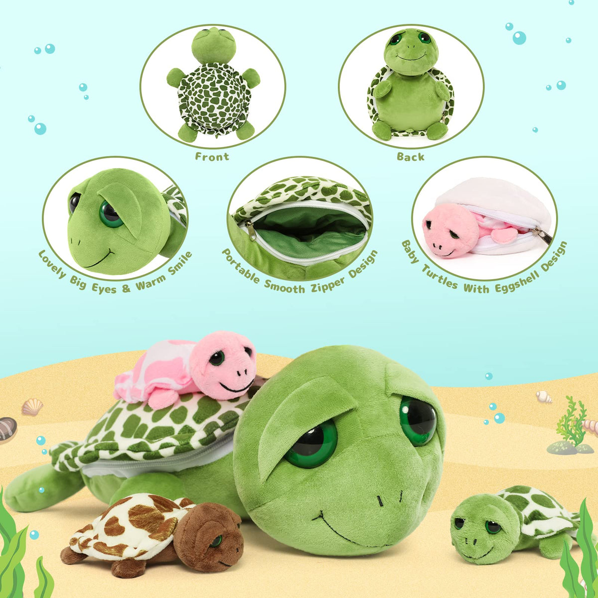MorisMos plush turtle doubles as a comforting throw pillow.